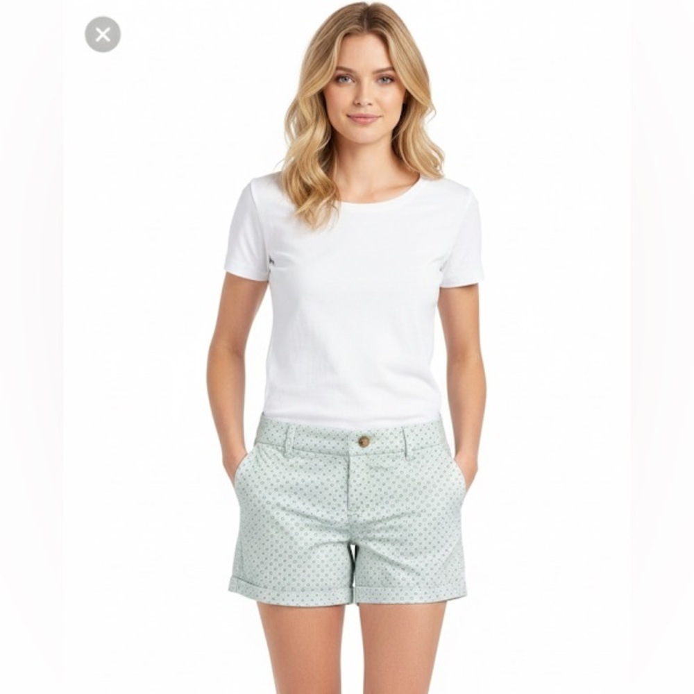 J CREW preppy green polka dot shorts size 0